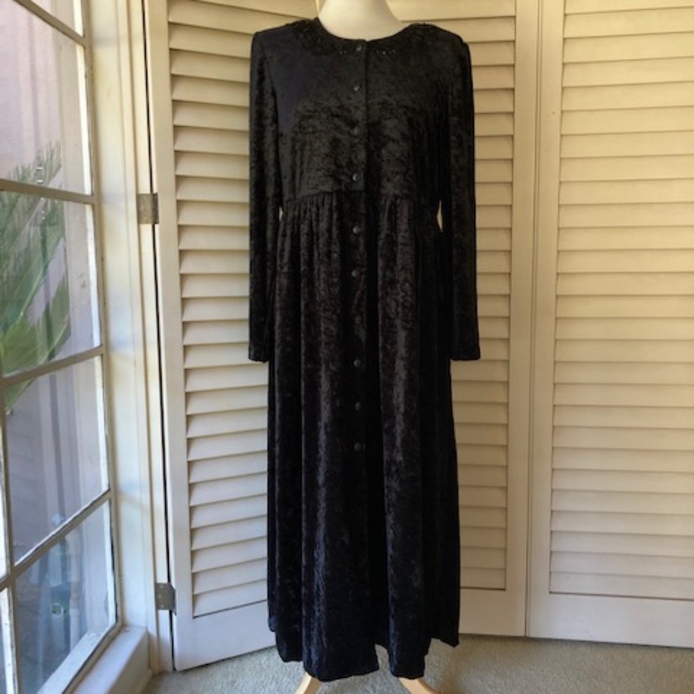 1980's Jazz 11 Crushed Velvet Dress